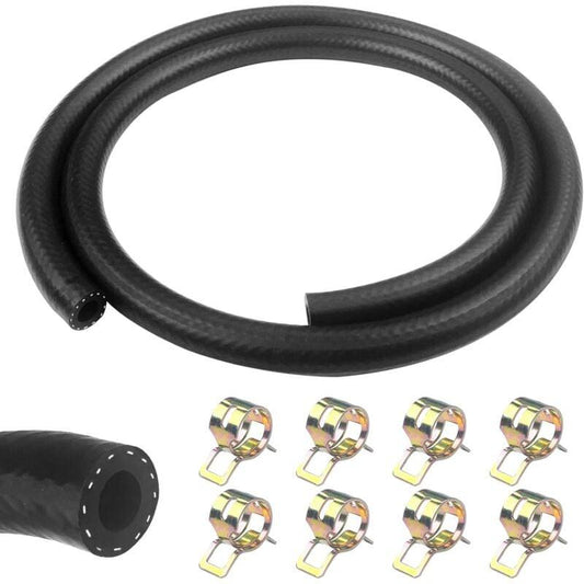 1 Meter Fuel Hose, 8Mm Inner Diameter Diesel Hose, Fuel Pipe With 8 pcs Hose Clamps, Fuel Line For Truck, Car, Tractor.