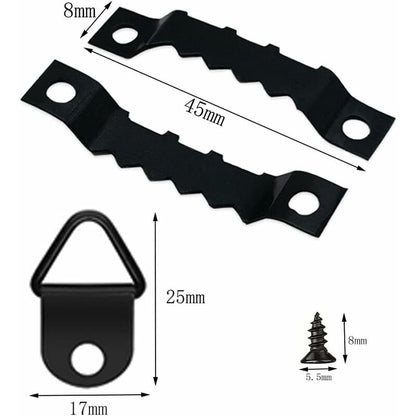 251 Pieces Picture Frame Hangers Picture Hanging Kit Photo Frame Hangers With Storage Box And 150 Screws Black