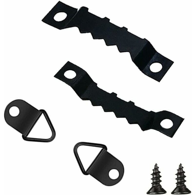 251 Pieces Picture Frame Hangers Picture Hanging Kit Photo Frame Hangers With Storage Box And 150 Screws Black
