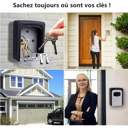 Outdoor Security Key Box, Wall Mounted Key Box With 4 Digit Code, 5 Keys Security Storage Key Holder Box, For Home.