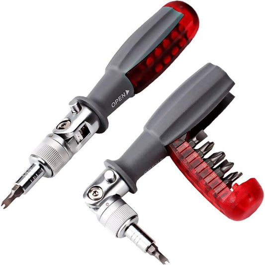 10 In 1 Ratchet Screwdriver With Magnetic Multi Bit, Small Pocket Mini Screwdriver, Suitable For Home And Car Interior.