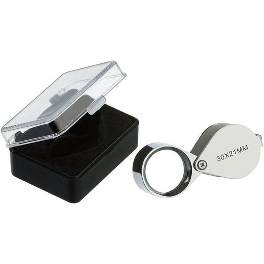 Jeweler Loupe - Magnifying Glass Loupe 30 X 21 Mm Jewelry Antiques Eyepiece Lens - 30X Pocket Loupe - Foldable Glass -.