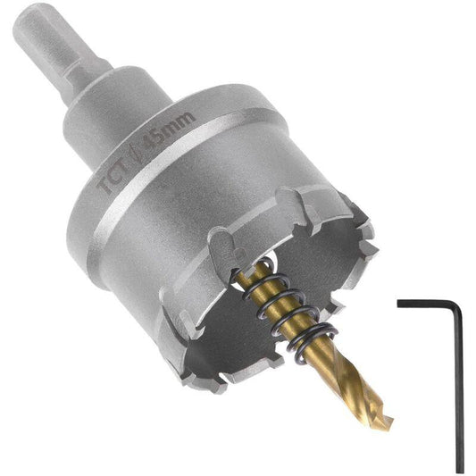 Bi-Metal Hole Saw, 45Mm Industrial Grade Stainless Steel Tct Carbide, High Speed Steel Metal Alloy Hole Saw For Metal,.