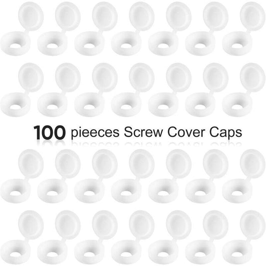 Plastic Hinged Screw Covers Fold Screw Covers Washer Flip Tops White.