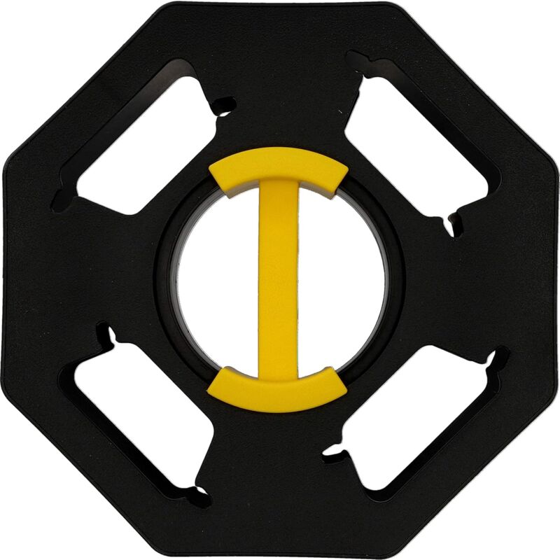 Caravan Cable Reel, Manual, Empty, For Camping And Household, Up To 25 M Of Cable, Plastic, Black And Yellow.