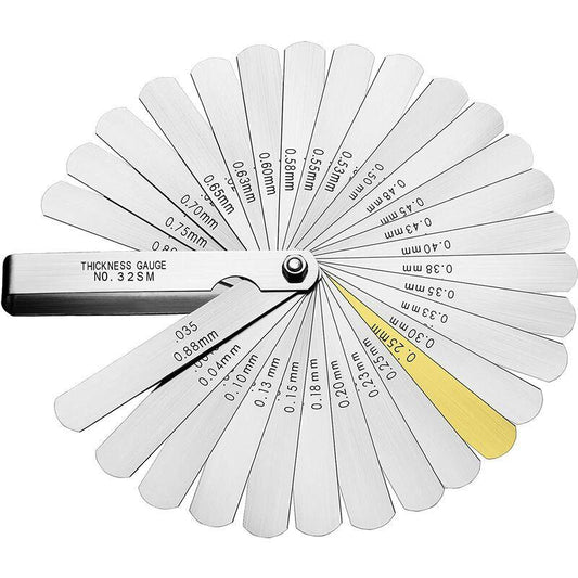 Precision Feeler Gauges, 32 Blades Metric/Imperial Marking Gap Gauge For Measuring Clearance Width/Thickness Sizes Gap.