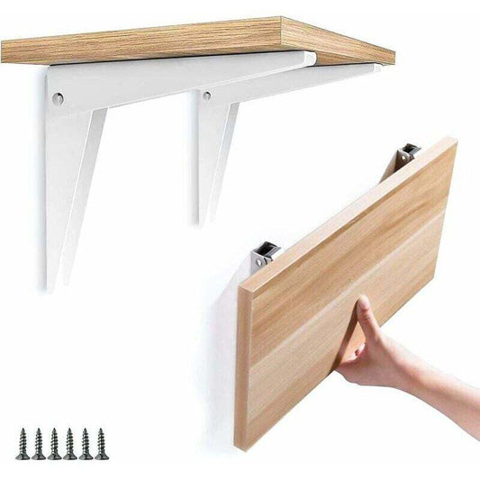 2 pcs Folding Wall Bracket, Shelf Brackets Metal Folding Shelf Brackets Garage Support Folding Bracket Diy Shelving,.