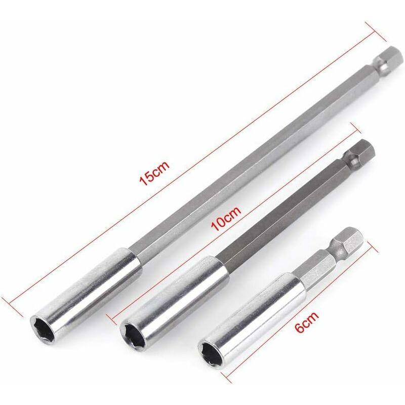 3 pcs 1/4" Magnetic Bit Holder Screwdriver Extension Hex Shank 60Mm 100Mm 150Mm Screwdriver Bit Extension.