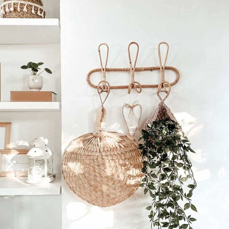 Rattan Wall Hooks Wall Coat Rack Wall Hook For Kids Clothes Hats And Clothing