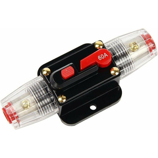 Car Circuit Breaker 12V - 24V Dc Car Protection With Manual Reset Switch Fuse 60A.