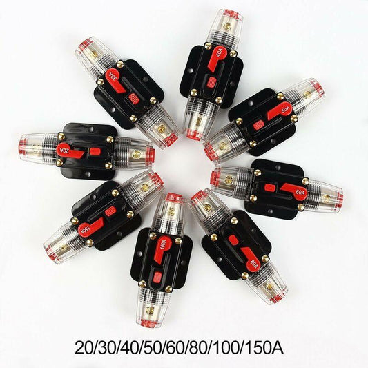 Car Circuit Breaker 12V - 24V Dc Car Protection With Manual Reset Switch Fuse 60A.