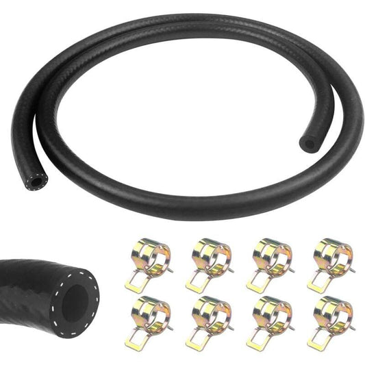 1 Meter Fuel Hose, 6Mm Inner Diameter Diesel Hose, Fuel Pipe With 8 pcs Hose Clamps, Fuel Line For Truck, Car, Tractor.