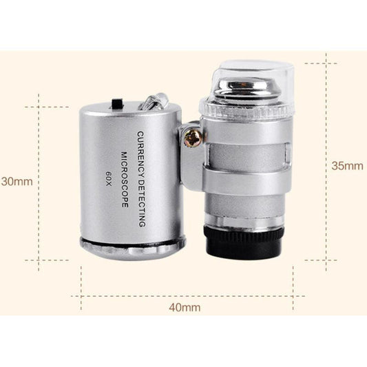 60X Mini LED Uv Illuminated Jeweler Loupe.