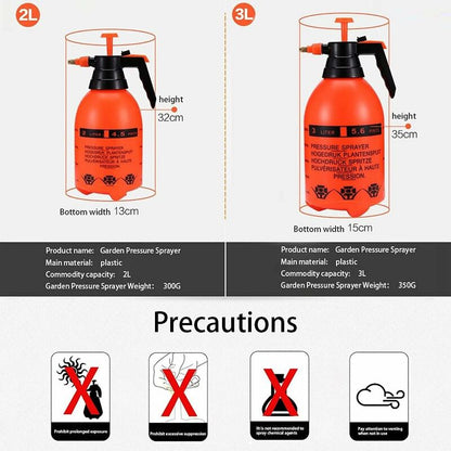 Garden Pump Sprayer 68 Oz/0.5 Gallon Hand Pressure Bottle With Adjustable Brass Nozzle For Watering Flower Lawn,