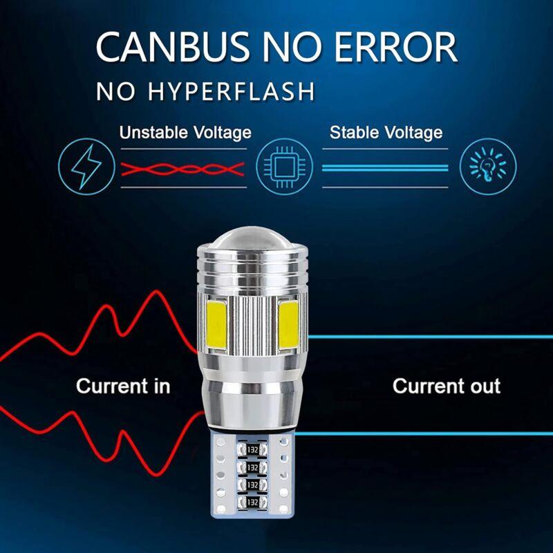 T10 W5W LED Bulb Car Interior Light LED Car Night Light Suitable For License Plate Lights, Side Lights, Position Lights.