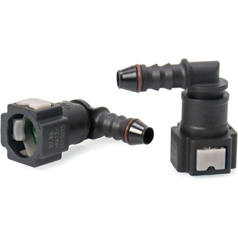 2 pcs Car Fuel Line Connector, Fuel Line Connector, 90 Degree Quick Connector, Plastic 7.89Mm Id6 Connector.