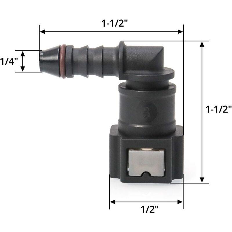 2 pcs Car Fuel Line Connector, Fuel Line Connector, 90 Degree Quick Connector, Plastic 7.89Mm Id6 Connector.
