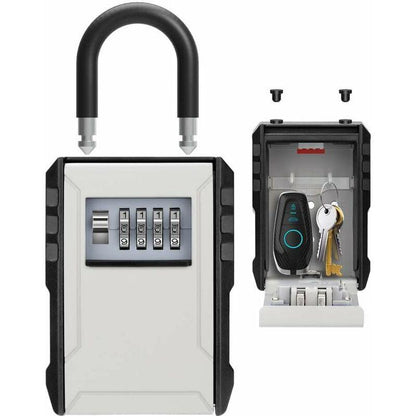 Waterproof Outdoor Security Key Box Key Box With Hook Large Key Box For Keys, Cards Home Schools Offices Garages,Grey.
