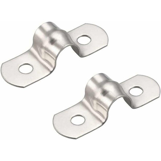50 pcs 8Mm U-Tube 304 Stainless Steel Pipe Clamps Rigid Pipe Clamps U-Clamps For Pipe Fixing.