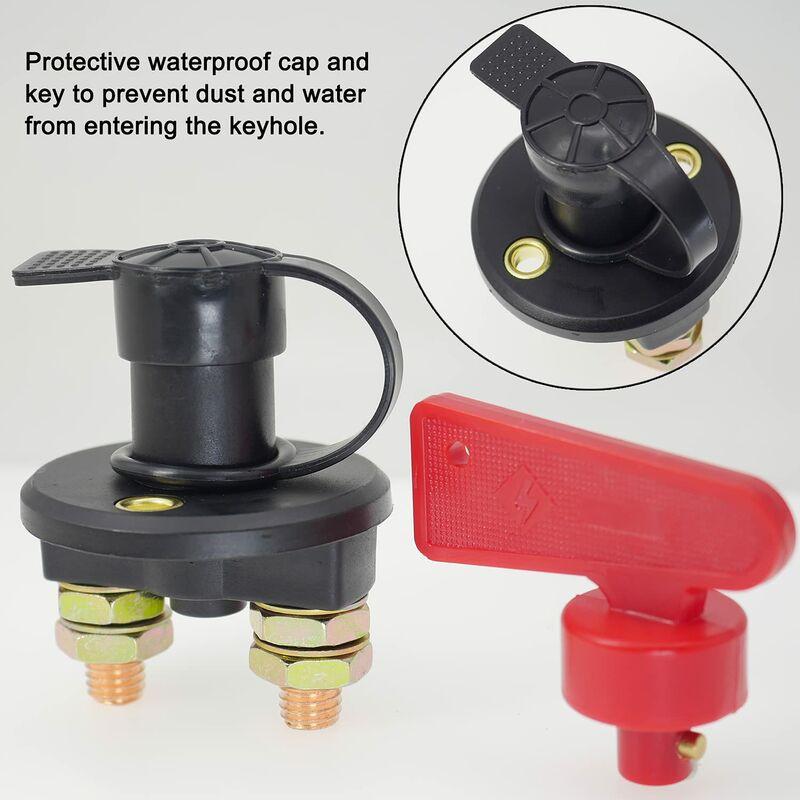 Battery Isolator Switch With 1 Key, 12V/24V Automotive Car Battery Cut Off Switch Emergency Power Cut Off Switch With.