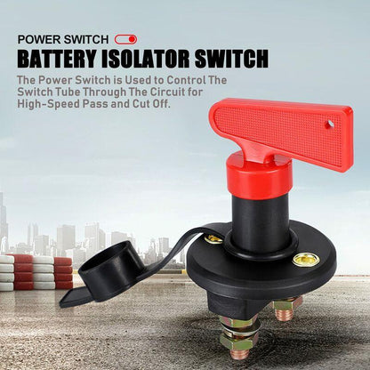Battery Isolator Switch With 1 Key, 12V/24V Automotive Car Battery Cut Off Switch Emergency Power Cut Off Switch With.