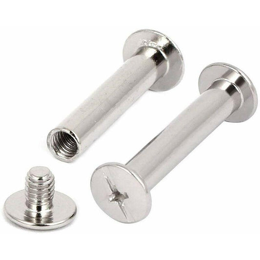 Binding Chicago Screws, 30 Sets Metal Chicago Button Binding Screws Assortment Kit Nickel Plated Binding Screws Binder.