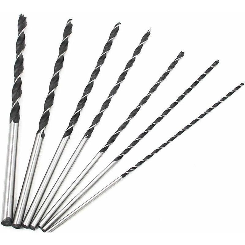 300Mm Extra Long Twist Drill Bit Set 7 pcs High Carbon Hardened Steel 4-10Mm Wood Drilling Tool Set.