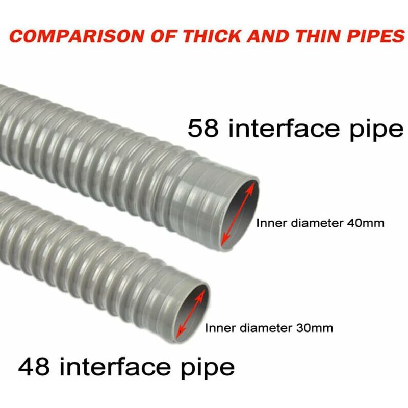 Bathtub Sink Drain Hose Flexible And Expandable, 58Mm Bold Single Interface Kitchen Sink Drain Hose 60Cm Long
