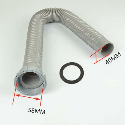 Bathtub Sink Drain Hose Flexible And Expandable, 58Mm Bold Single Interface Kitchen Sink Drain Hose 60Cm Long