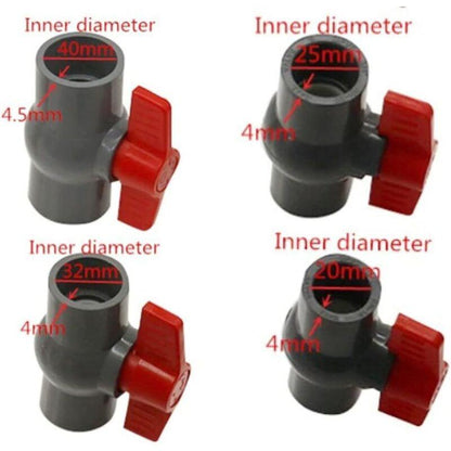 Pvc Ball Valve, U-Pvc Plastic Valve, Straight Connectors For Flow Control And Shutoff (Î¦20Mm).