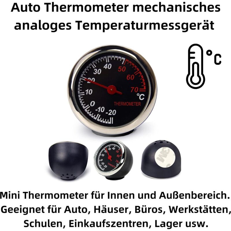 Car Thermometer Mechanical Needle Analog Counting Tool Anti-Scratch High Transparency And Durability Temperature