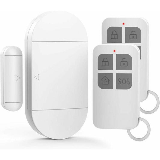 Door And Window Alarm, Alarm With 130Db Siren, 2 Remote Controls, Easy To Install, Wireless Home Alarm.