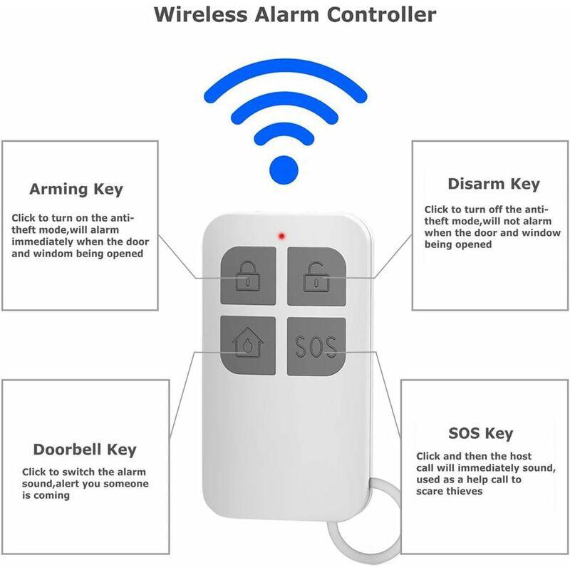 Door And Window Alarm, Alarm With 130Db Siren, 2 Remote Controls, Easy To Install, Wireless Home Alarm.