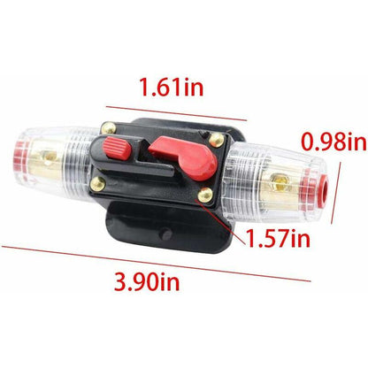 Car Fuse Circuit Breaker, Auto Circuit Breaker Car Protection 12V - 24V Dc, Manual Reset Switch Car Audio Fuse, Inline.