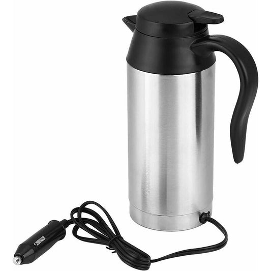 750Ml Portable Stainless Steel Electric Travel Kettle, 12V Car Cigarette Lighter, Electric Travel Mug Heating Kettle.