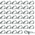 50 pcs M2 304 Stainless Steel Wire ROpe Thimbles Heart Thimble For Steel Cable For 2Mm Wire ROpe