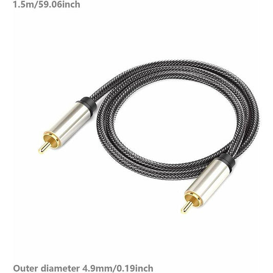 Digital Coaxial Audio Cable, Hifi 5.1 Spdif Rca To Rca Male To Male, For Digital Audio And Composite Video Cables.