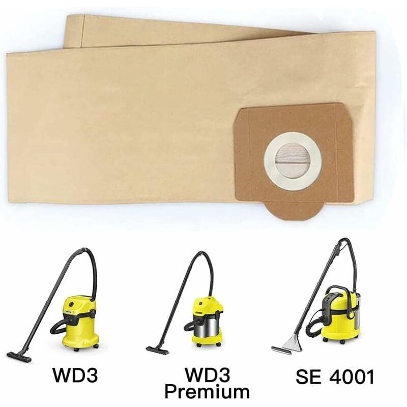 5 pcs Upright Vacuum Cleaner Bag, For Karcher Wd3, Wd 3 Premium, Wd3200, Wd3500P, A2204, A2204, A2534, Se4001,.