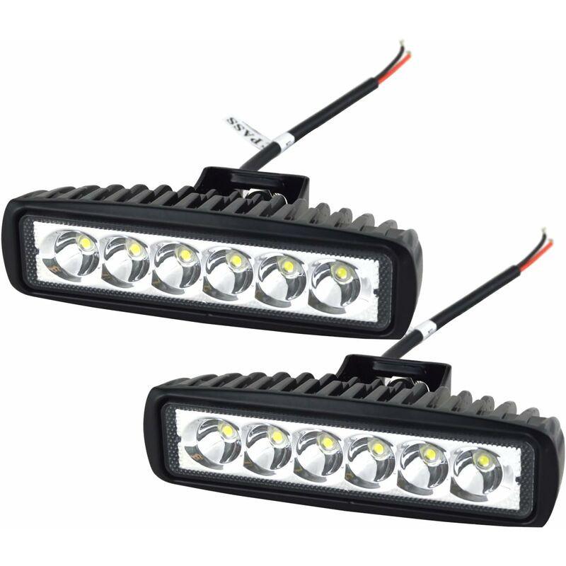 2 X 6" 18W LED Work Light Bar Spot Off ROad Truck Suv 4Wd Driving Fog Lamps(2X18 Fgb-Spot).