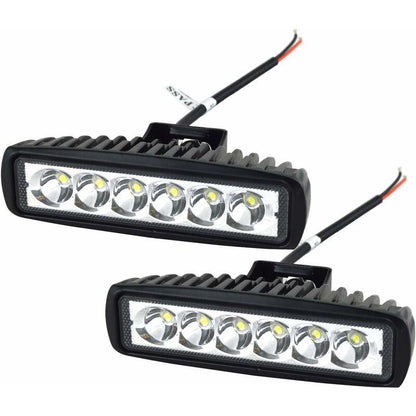 2 X 6" 18W LED Work Light Bar Spot Off ROad Truck Suv 4Wd Driving Fog Lamps(2X18 Fgb-Spot).