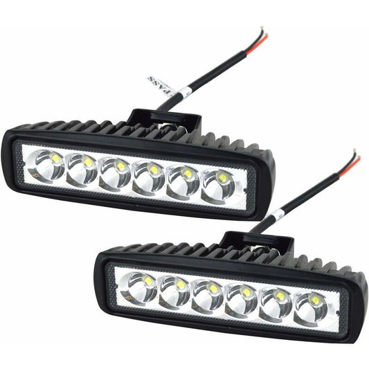 2 X 6" 18W LED Work Light Bar Spot Off ROad Truck Suv 4Wd Driving Fog Lamps(2X18 Fgb-Spot).