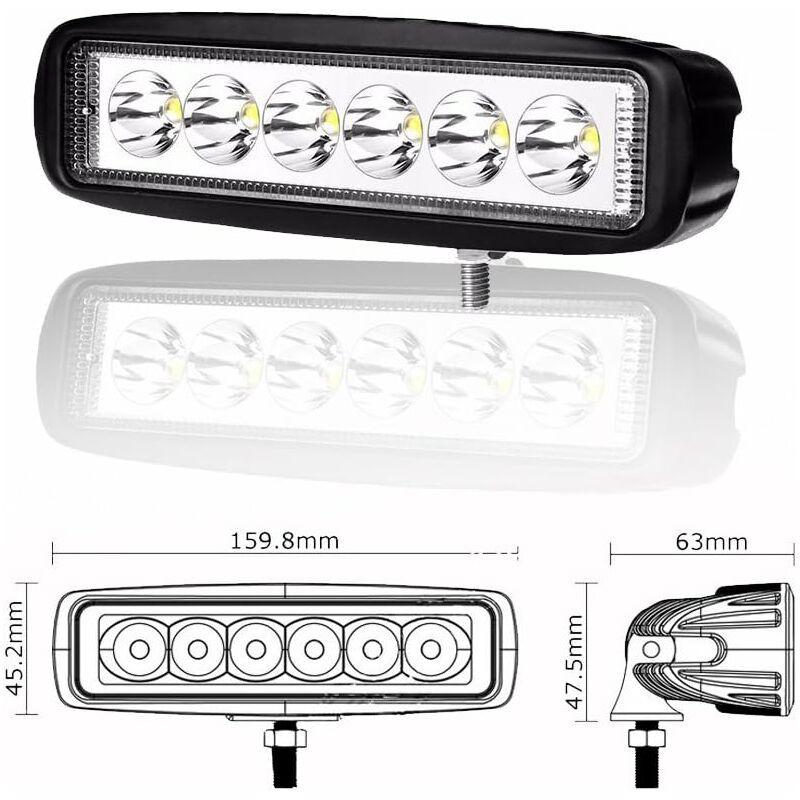 2 X 6" 18W LED Work Light Bar Spot Off ROad Truck Suv 4Wd Driving Fog Lamps(2X18 Fgb-Spot).