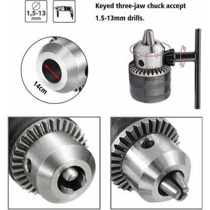 1.5-13Mm Drill Chuck 1/2-20 Unf With Sds Plus Adapter And Wrench Drill Chuck Quick Change Chuck With Key For Drilling.