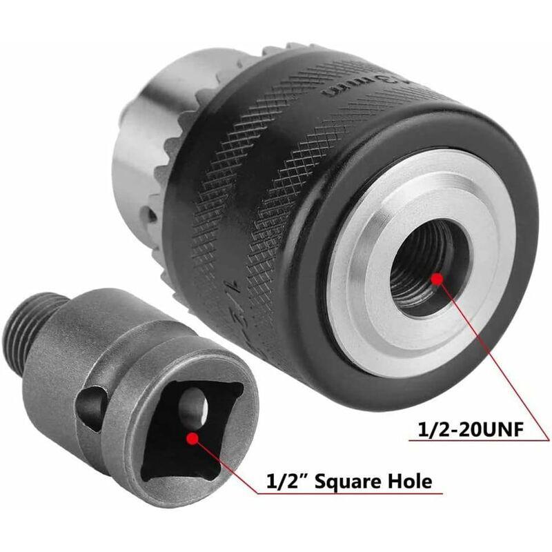 1.5-13Mm Drill Chuck 1/2-20 Unf With Sds Plus Adapter And Wrench Drill Chuck Quick Change Chuck With Key For Drilling.