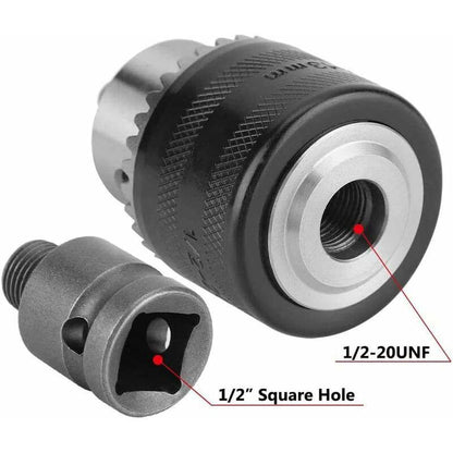 1.5-13Mm Drill Chuck 1/2-20 Unf With Sds Plus Adapter And Wrench Drill Chuck Quick Change Chuck With Key For Drilling.