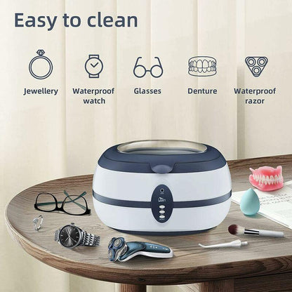Ultrasonic Cleaner 600Ml Household Cleaning Device With Cleaning Basket And Automatic Holder For Cleaning.