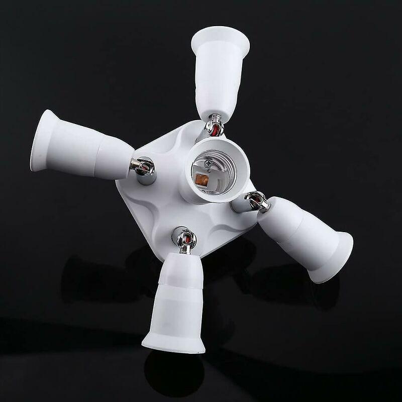 5 In 1 E27 Socket Splitter Adapter Socket Splitter Adapter Socket Converter Holder For E27 LED Bulbs.