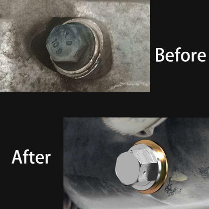 Oil Pan Screw, Universal Metal Anodized Magnetic Engine Oil Pan Nut Drain Plug Anti-Theft With Ring, Universal Oil Pan.