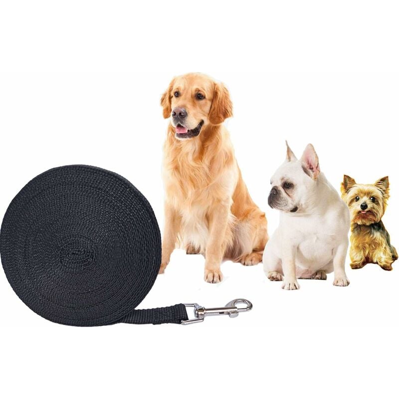 Dog Leash 5M/ 10M / 15M Black, Dog Training Leash, Long Leash For Small To Large Dogs