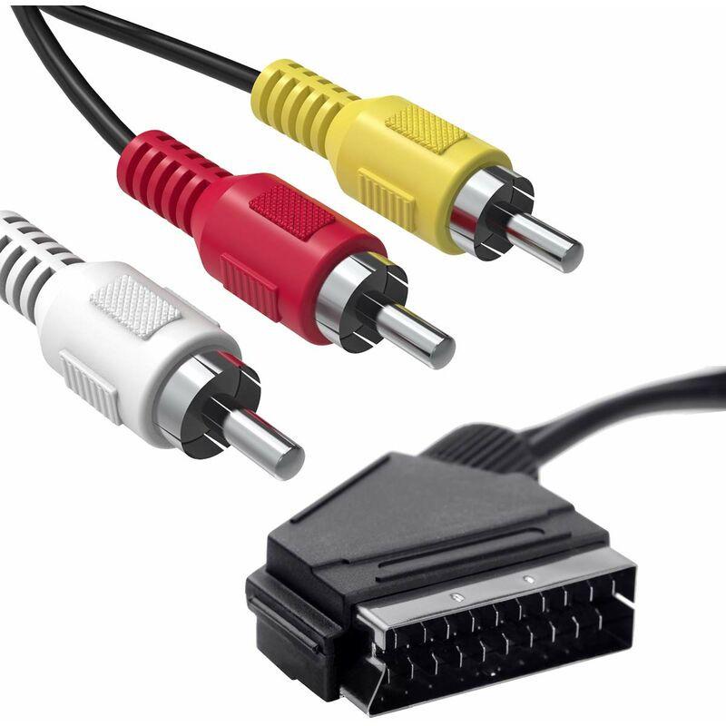 1.5M Scart To 3Rca Male Cable, Scart Male To Rca Male Switchable Audio Video Av Cable Adapter Converter Audio Video For.